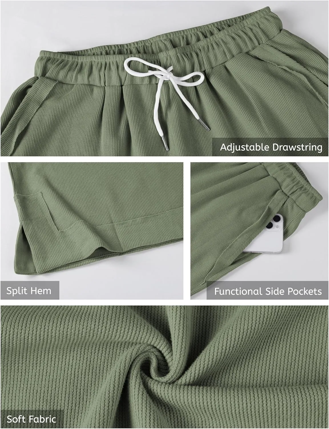 Athlisan Womens Baggy Wide Leg Palazzo Pants Casual Loose Drawstring Elastic Waisted Lounge Trousers with Pockets