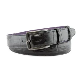 Black mock alligator tail belt