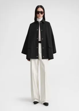 Cotton twill overshirt jacket black