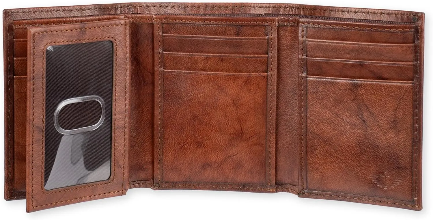 Dockers Men's Extra Capacity Slim Profile Trifold Wallet with Multiple Card Slots and ID Window