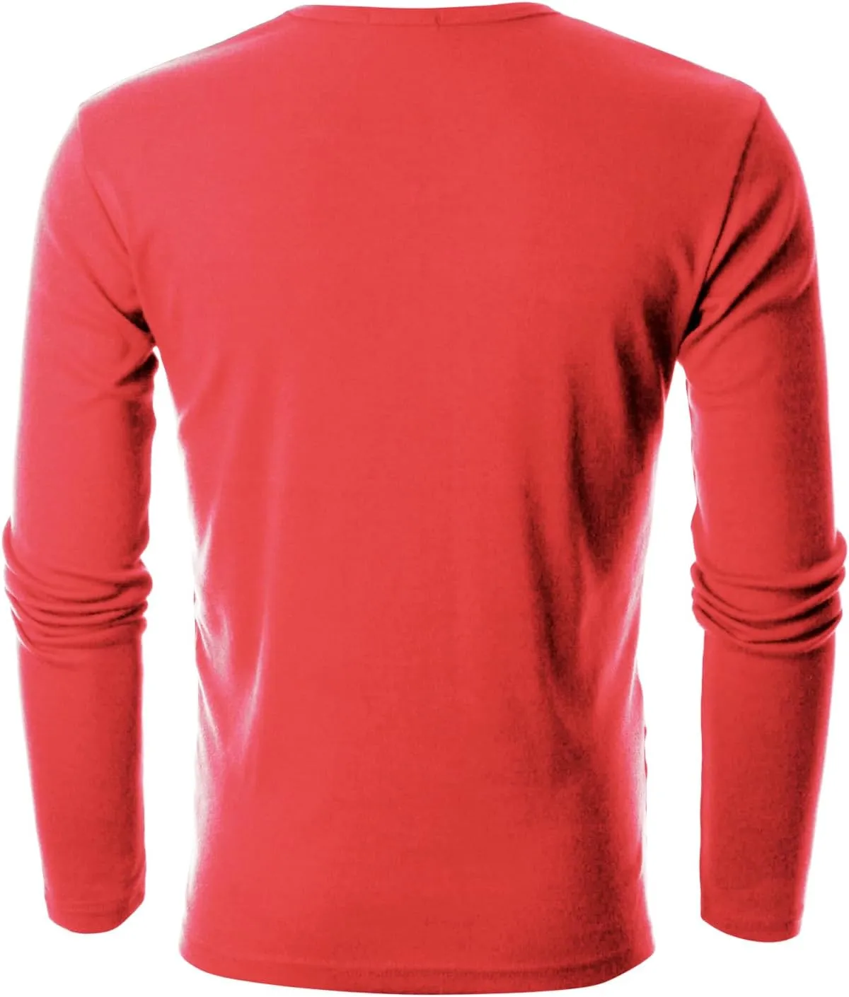 GIVON Mens Slim Fit V-Neck Long Sleeve T-Shirt  100% Cotton Ribbed Knit  Midweight Base Layer or Standalone Top