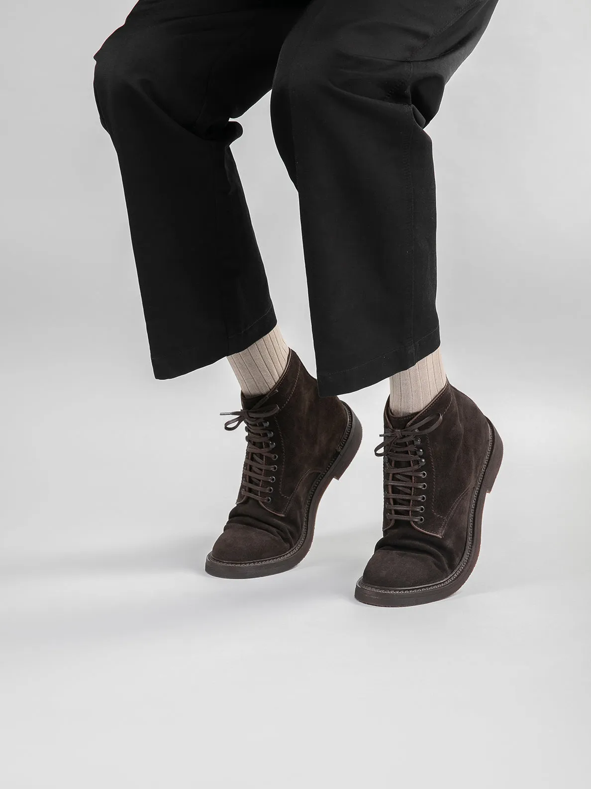 HOPKINS FLEXI 203 - Brown Suede Lace-up Boots