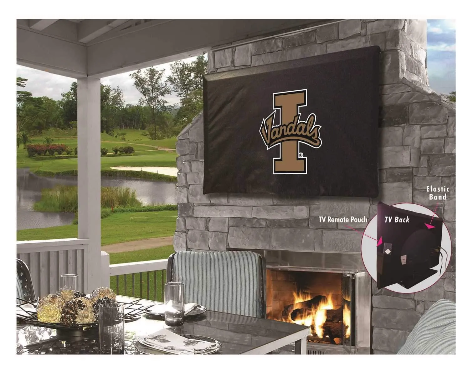 Idaho Vandals HBS Black Breathable Water Resistant Vinyl TV Cover