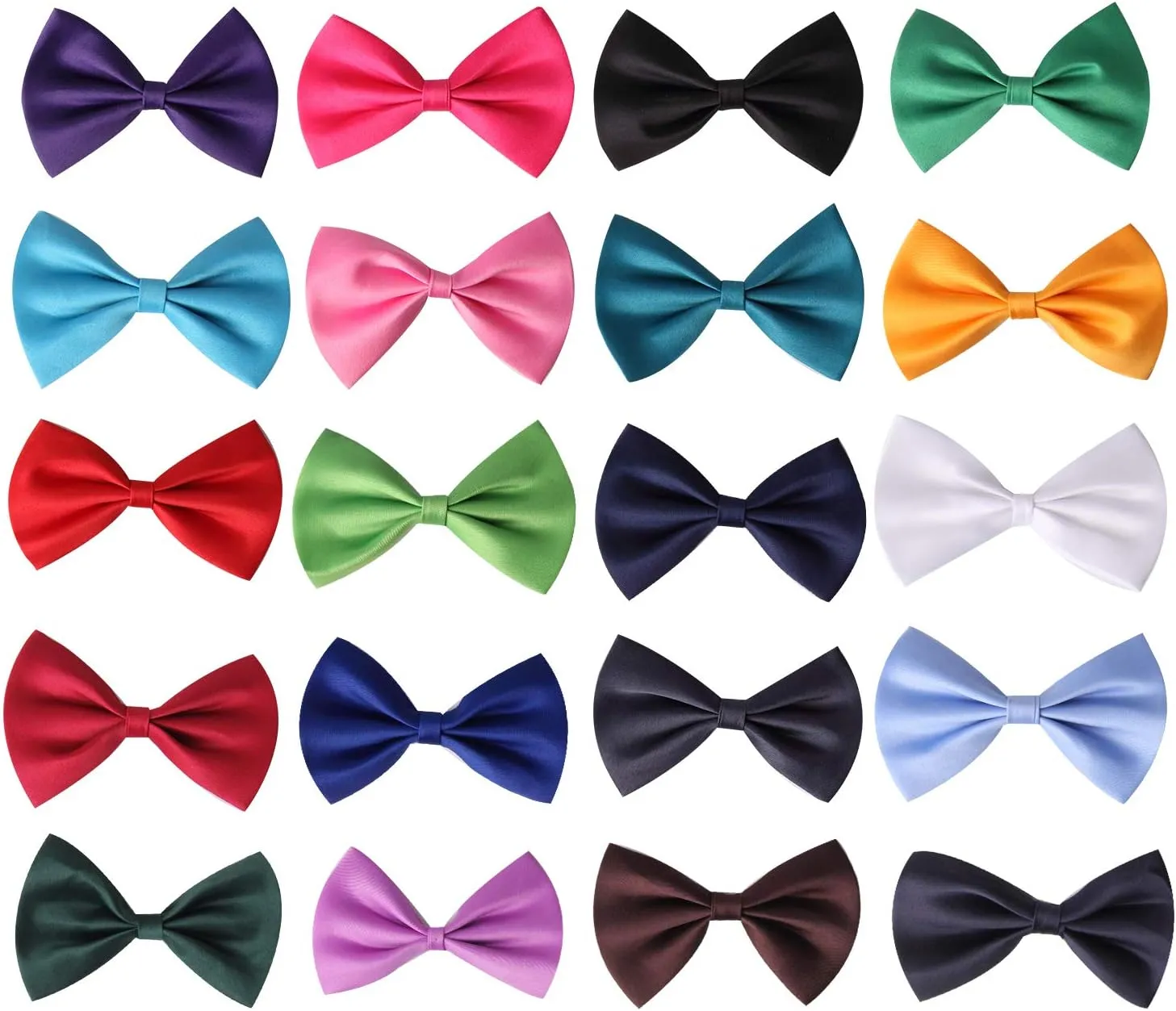 JIAKAI Pre-tied Bow ties,Solid Color Adjustable Bow Tie Collection, For Kids And Boys10 Mixed Color,Random Color