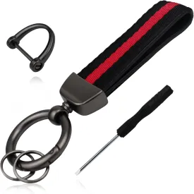knitwear texture Genuine Leather Car Keychain,Universal Key Fob Keychain Leather Key Chain Holder for Men and Women