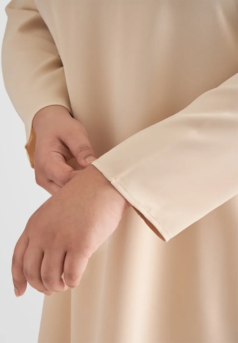 Lanika Smooth Long Tunic Top - Beige