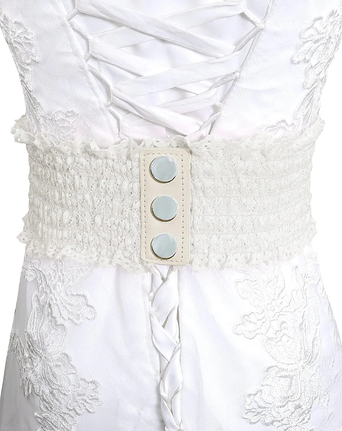 Lovful Lace Elastic Belt for Women,Adjustable Faux Leather Waist Belt,Tassel Obi Cinch Belt
