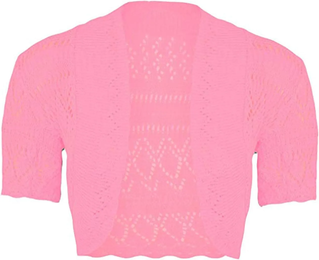 Loxdonz Girls Kids Short Sleeve Crochet Knitted Bolero Shrug Top Cardigan Shrug