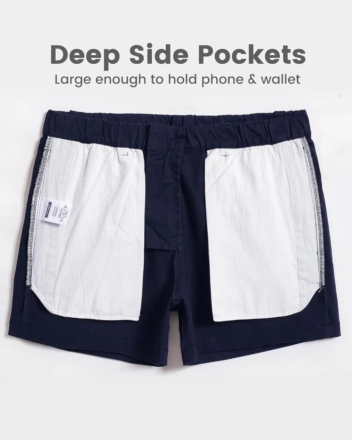 maamgic Mens Shorts Casual 4 Inch Cotton Casual Shorts for Men Elastic Waistband Mens Casual Shorts Daily Wear