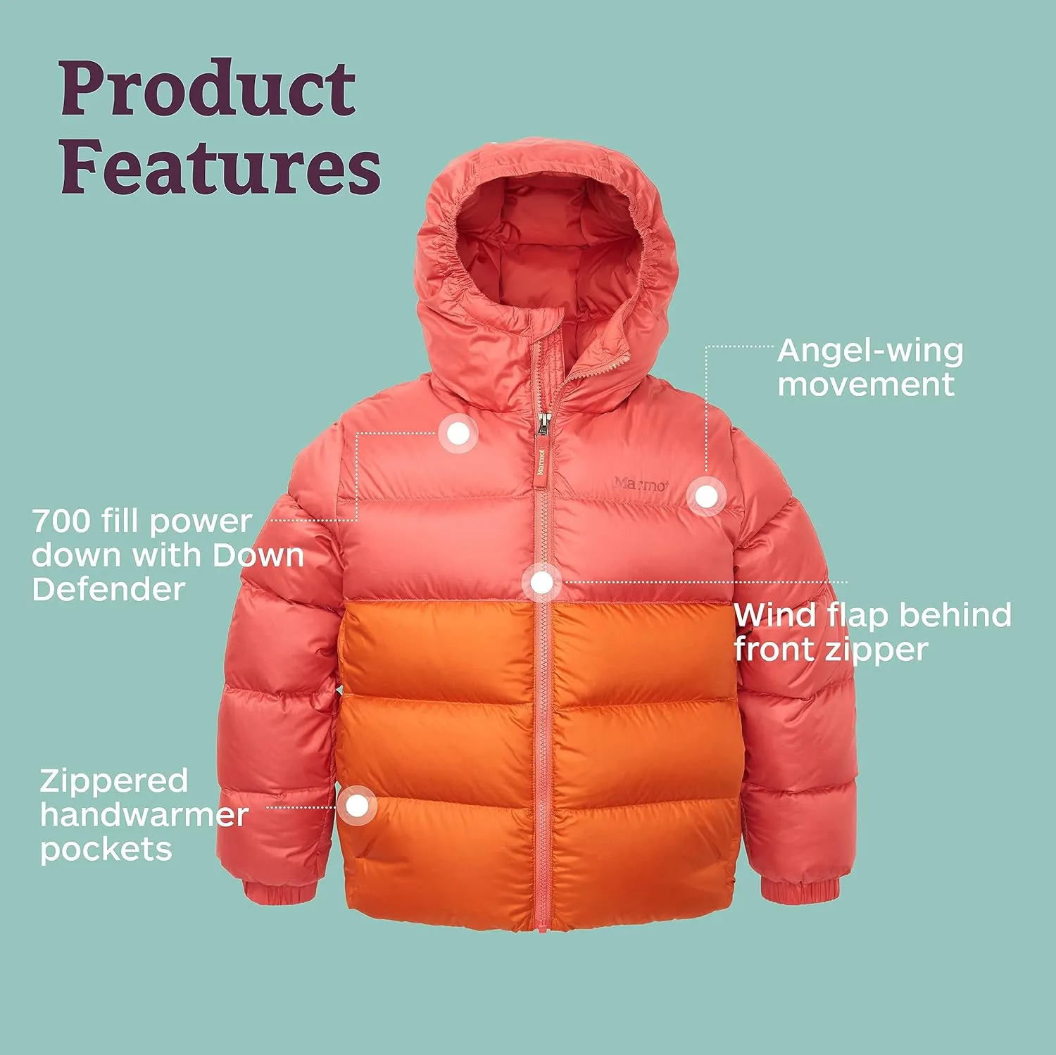 Marmot Kids Guides Down Hoody - 700 Fill Insulated, Water-Resistant, Lightweight Puffer Jacket with Hood