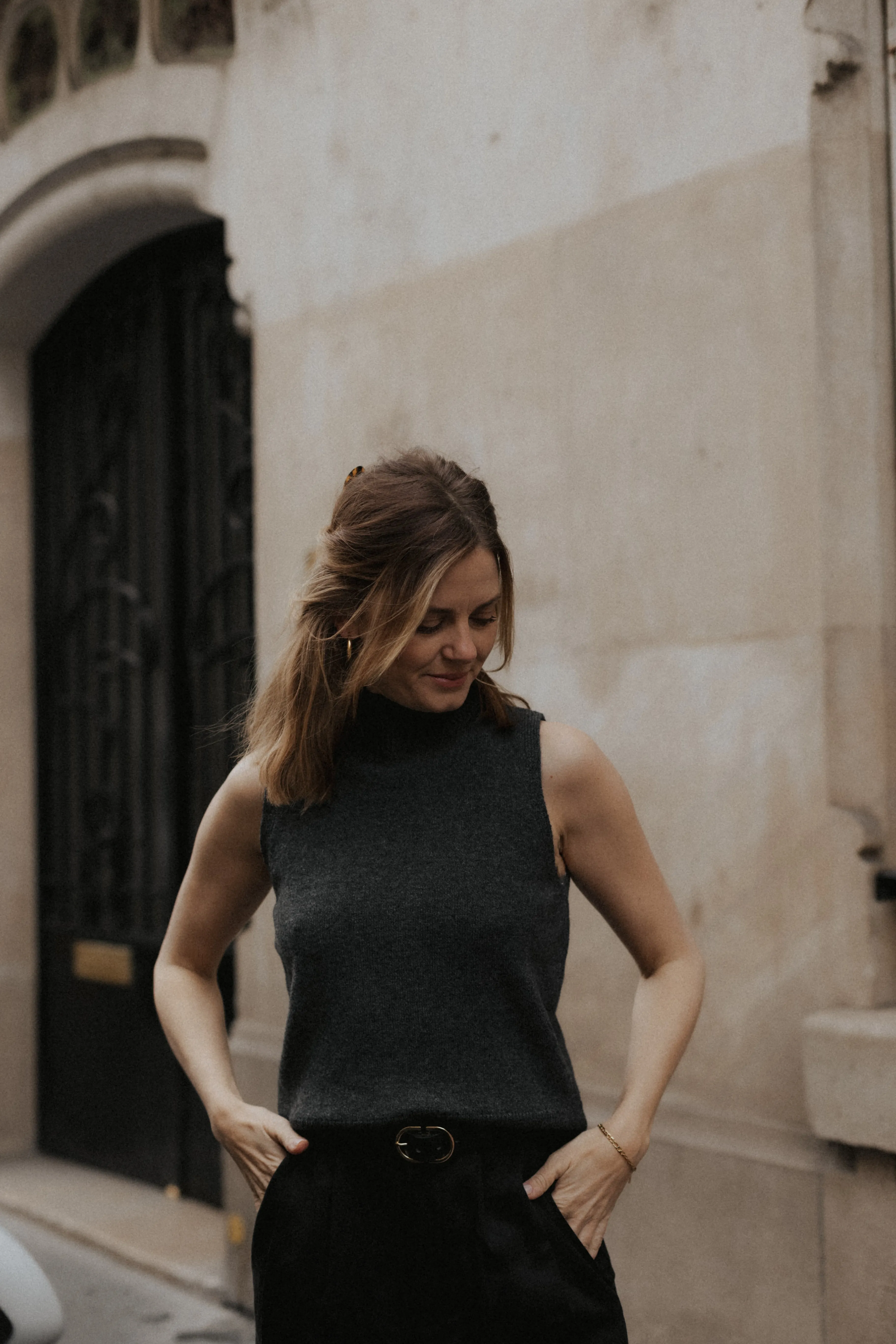 MOCK NECK TANK CASHMERE