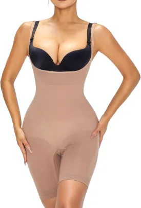 Mosebo Shapewear for Women Tummy Control Open Bust Body Shaper Seamless Compression Waist Trainer Bodysuit