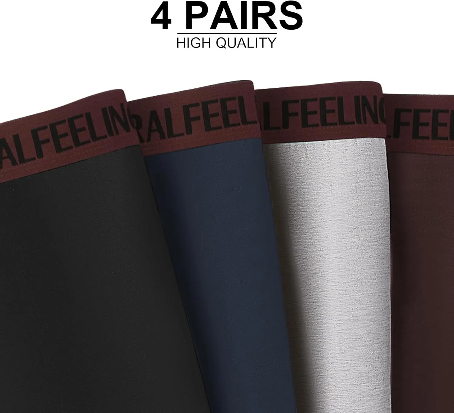 Natural Feelings Mens Underwear Boxer Briefs Pouch Trunks Underwear for Men 1.5" No Fly Boxer Trunks 4-Pack