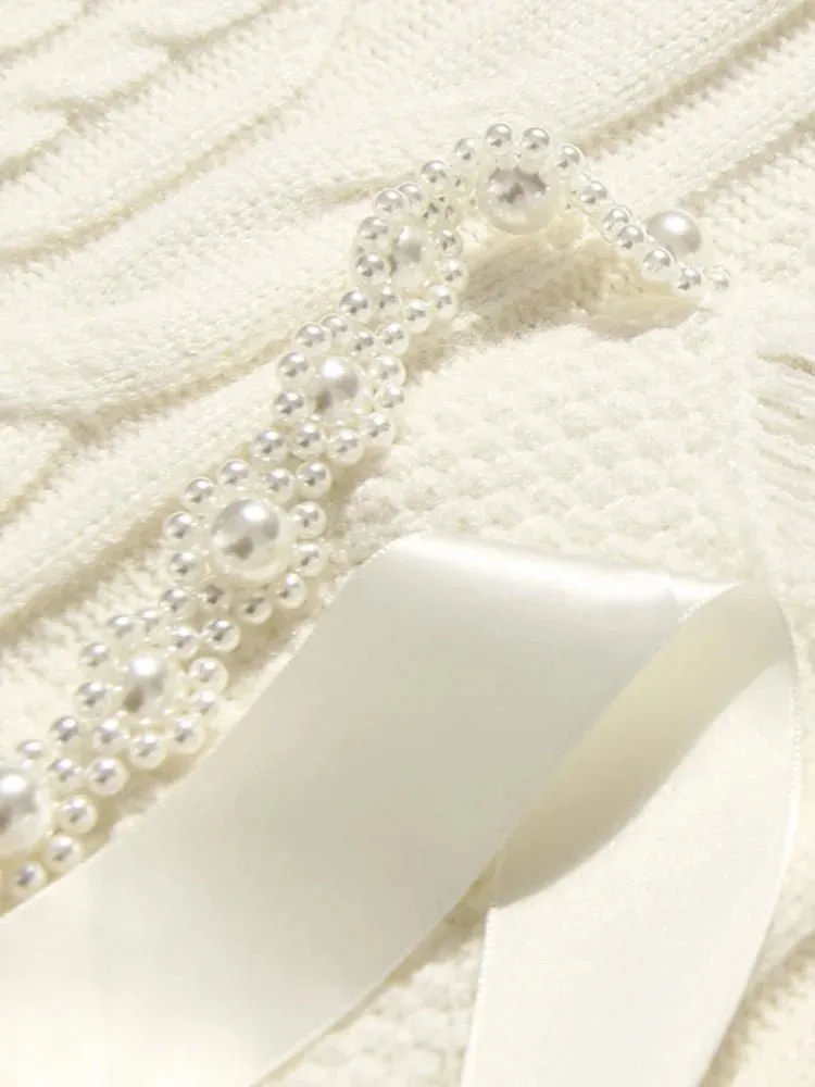 Pre Order:  Laces and Pearls Beige Sweater