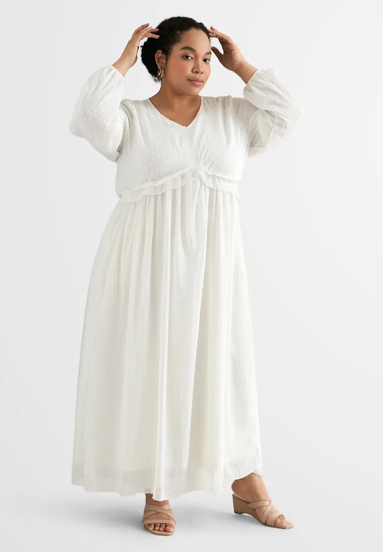 Primrose Pom Pom Ruffles Long Dress