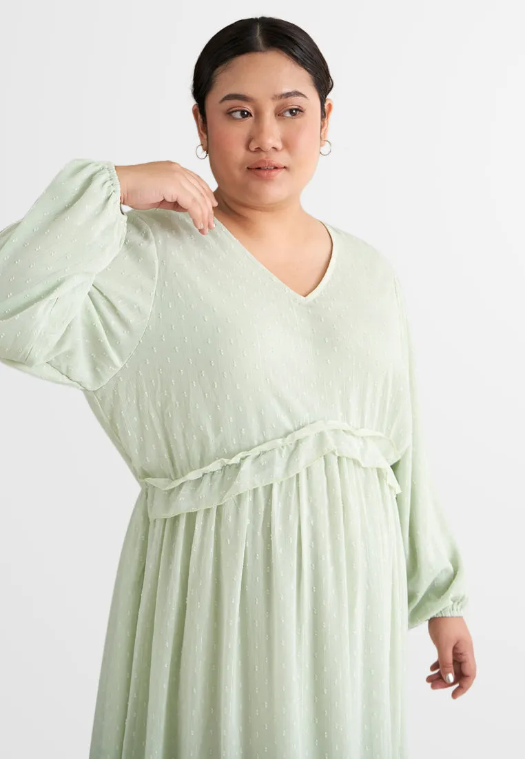 Primrose Pom Pom Ruffles Long Dress