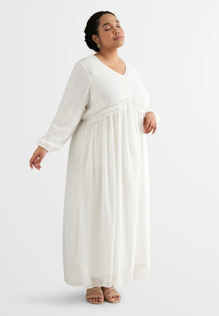 Primrose Pom Pom Ruffles Long Dress