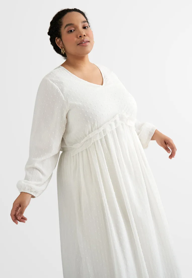 Primrose Pom Pom Ruffles Long Dress