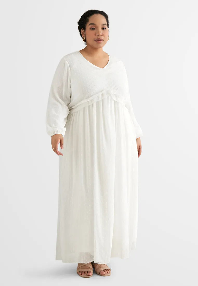 Primrose Pom Pom Ruffles Long Dress