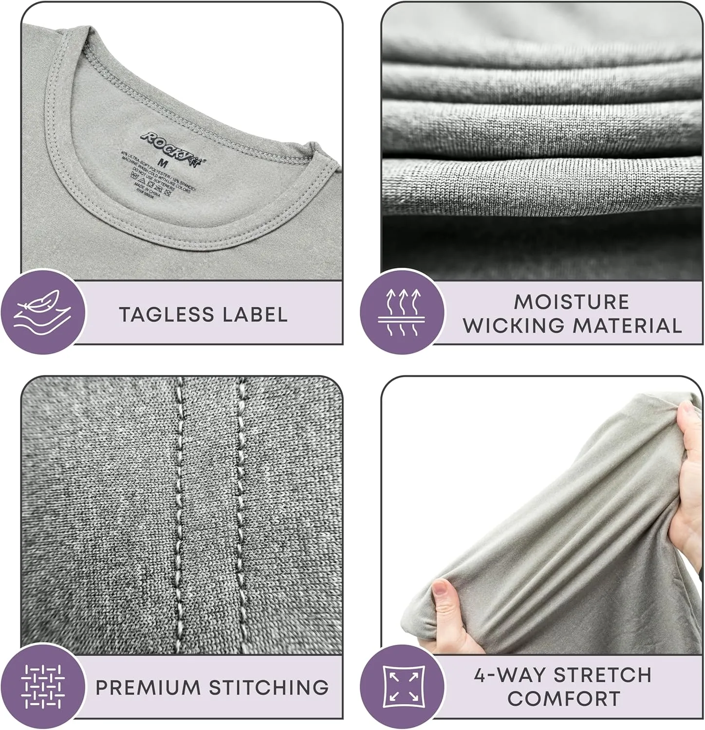 Rocky Thermal Underwear for Men, Long Johns Fleece Lined Set, Shirt & Pants, Base Layer w/Leggings/Bottoms Ski/Extreme Cold