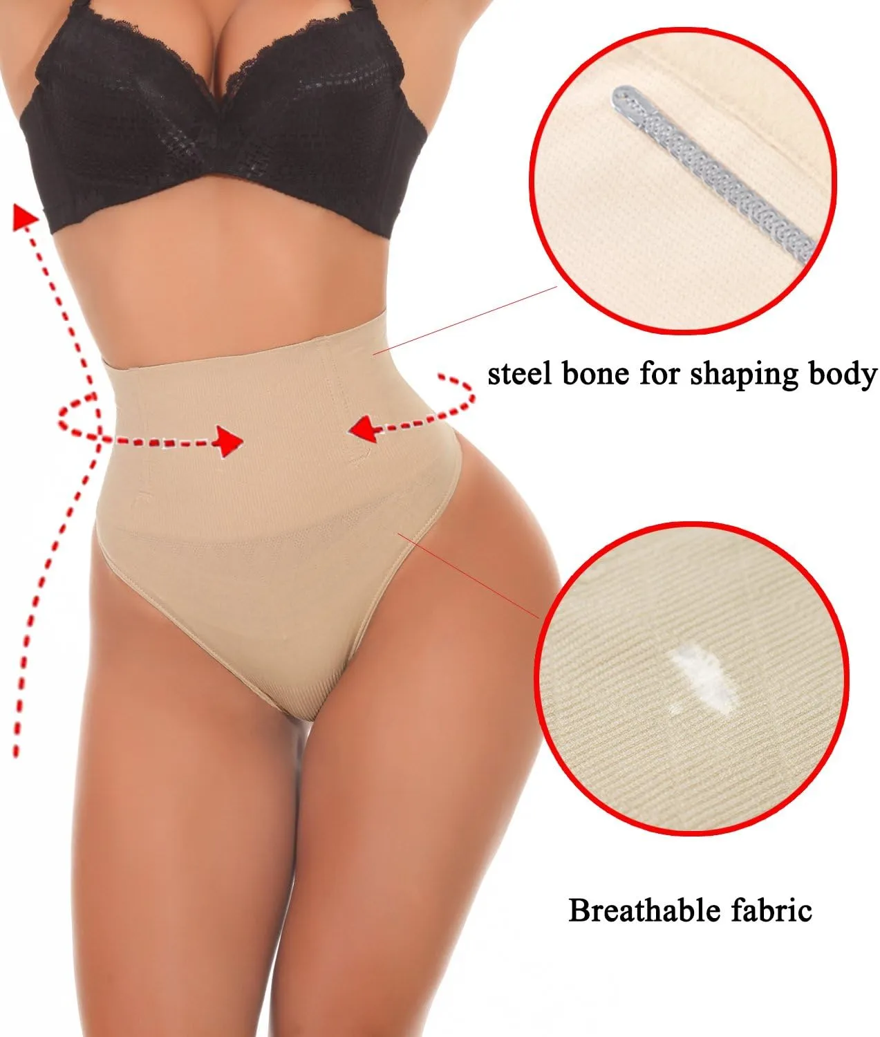 SEXYWG Women Waist Cincher Girdle Tummy Control Thong Panty Slimmer Body Shaper