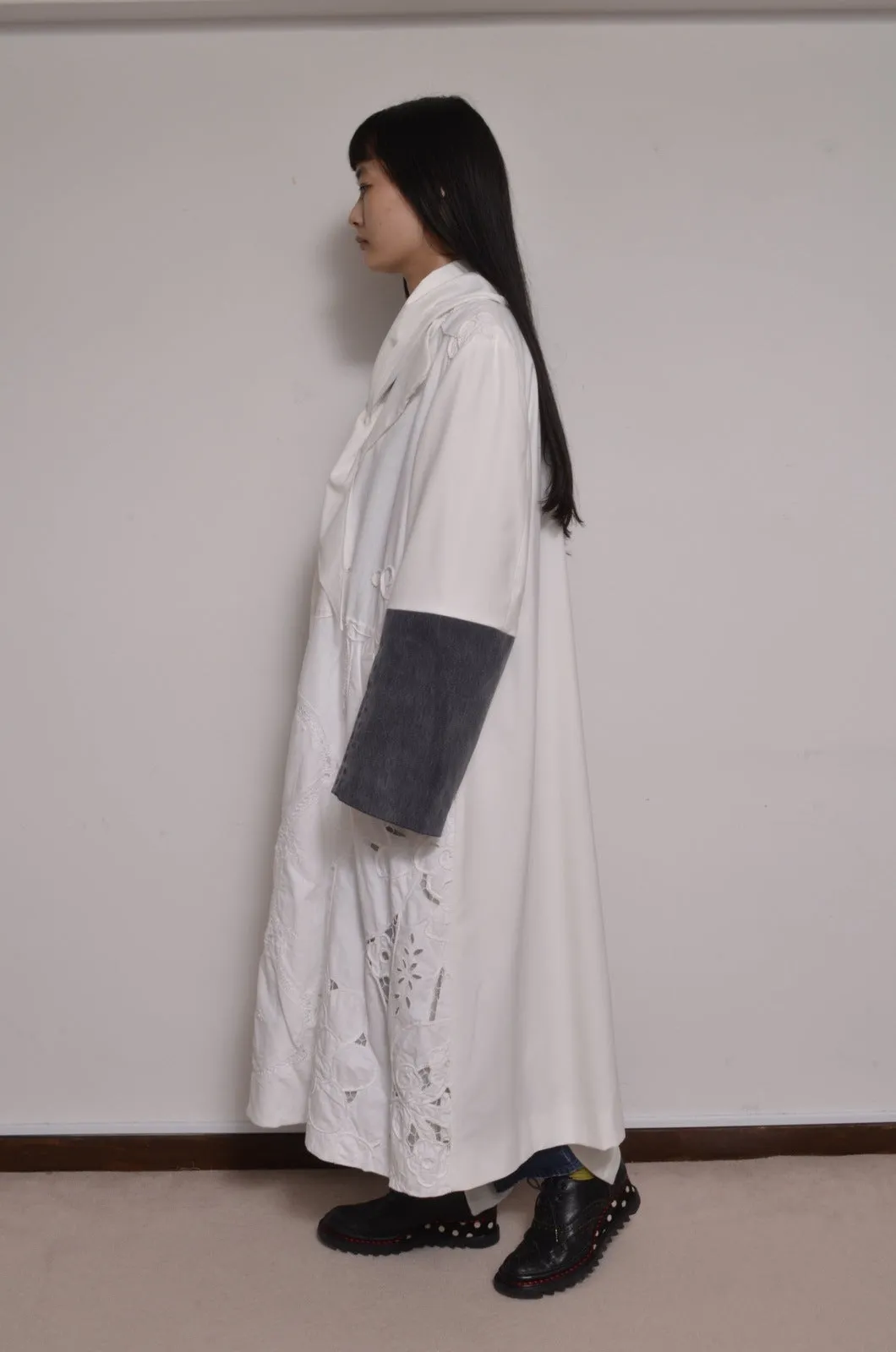 TABLE CLOTH △ SHAWL COAT_WHT