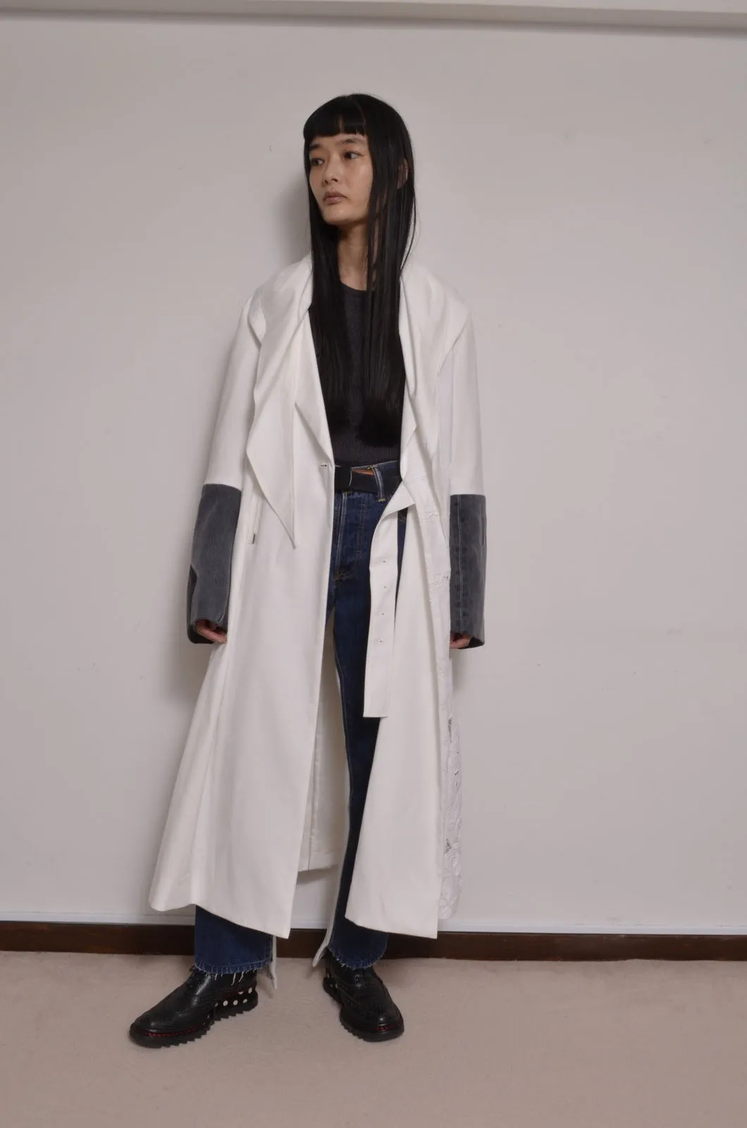 TABLE CLOTH △ SHAWL COAT_WHT