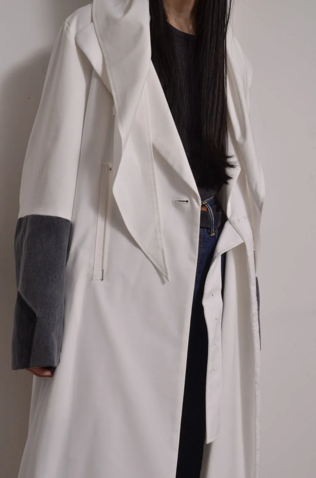 TABLE CLOTH △ SHAWL COAT_WHT