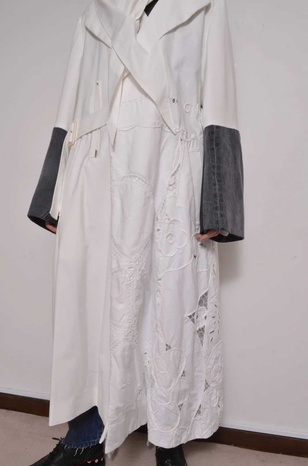 TABLE CLOTH △ SHAWL COAT_WHT