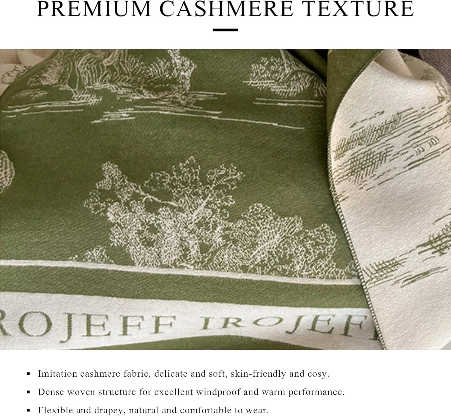 Warm Scarf Cashmere Shawl Women Artistic Landscape Painting Reversible Scarf With Tassel Large Long Pashmina Stole