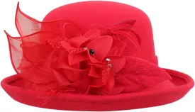 Women Cloche Bucket Bowler Hat 1920s Vintage Church Dress Party Hat Fall Winter Bell Round Cap Cloche Hat