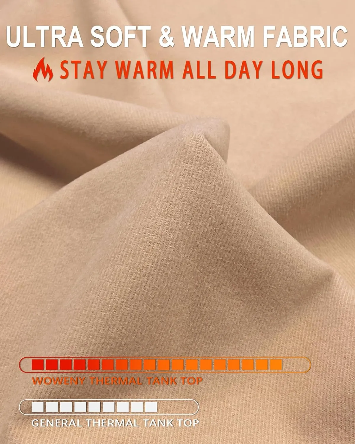 WOWENY Thermal Fleece Tank Top for Women V Neck Sleeveless Shirts Camisole Warm Base Layer Cami Vest Underwear Tops