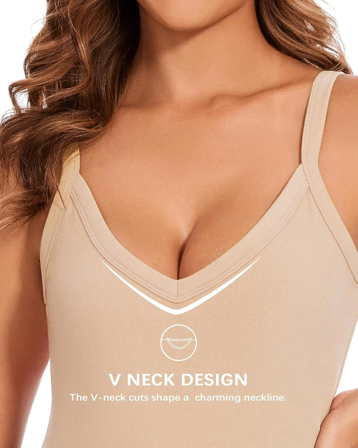 WOWENY Thermal Fleece Tank Top for Women V Neck Sleeveless Shirts Camisole Warm Base Layer Cami Vest Underwear Tops